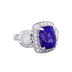 14KT White Gold 7.20ct Tanzanite and Diamond Ring