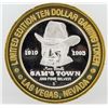 Image 1 : Sam's Town Las Vegas $10 Casino Gaming Token .999 Fine Silver Limited Edition