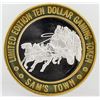 Image 2 : Sam's Town Las Vegas $10 Casino Gaming Token .999 Fine Silver Limited Edition