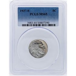 1937-S PCGS Graded MS65 Buffalo Nickel Coin