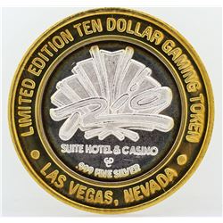 Rio Suite Hotel Las Vegas $10 Casino Gaming Token .999 Fine Silver Limited Editi