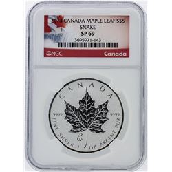 2013 $5 Canada Silver Maple Leaf Snake Coin NGC SP69