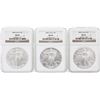 Image 1 : 3 Coin Set 2004-2006 Silver Eagle Coins NGC MS69
