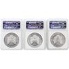 Image 2 : 3 Coin Set 2004-2006 Silver Eagle Coins NGC MS69