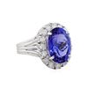 Image 1 : 18KT White Gold GIA 6.56ct Tanzanite and Diamond Ring