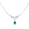 Image 1 : 14KT White Gold 4.06ct Emerald and Diamond Necklace