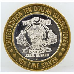 Whisky Pete's Jean $10 Casino Gaming Token .999 Fine Silver Limited Edition