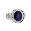 Image 1 : 14KT White Gold 4.86ct Sapphire and Diamond Ring