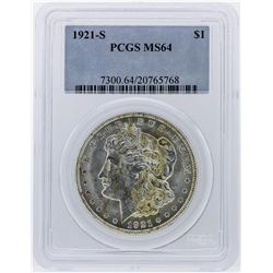 1921-S Morgan Silver Dollar Coin PCGS Graded MS64