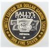 Image 2 : Bally's Las Vegas $10 Casino Gaming Token .999 Fine Silver Limited Edition