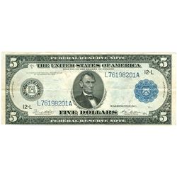 1914 $5 Blue Seal Federal Reserve Bank Note