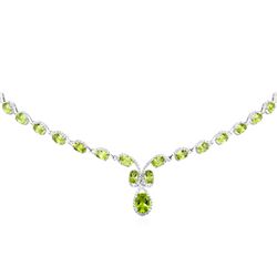 14KT White Gold 21.61ctw Peridot and Diamond Necklace