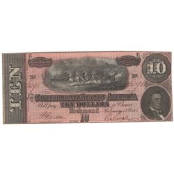 1864 $10 Confederate States of America Bank Note