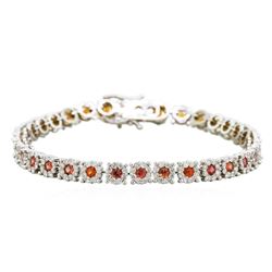 18KT White Gold 2.82ctw Sapphire and Diamond Bracelet