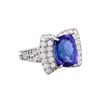 Image 1 : 14KT White Gold 6.95ct Tanzanite and Diamond Ring