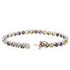 Image 3 : 14KT White Gold 11.30ctw Multi Color Sapphire Bracelet