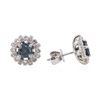 Image 2 : 18KT White Gold 1.04ctw Blue Diamond and Diamond Earrings
