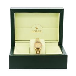 Ladies 18KT Gold Rolex Super President Style Diamond DateJust Watch