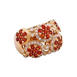 14KT White Gold 2.89ctw Orange Sapphire and Diamond Ring