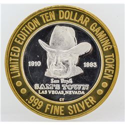 Sam's Town Las Vegas $10 Casino Gaming Token .999 Fine Silver Limited Edition