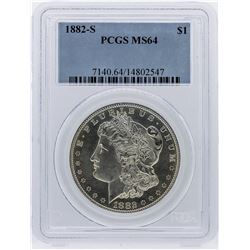 1882-S Morgan Silver Dollar Coin PCGS Graded MS64