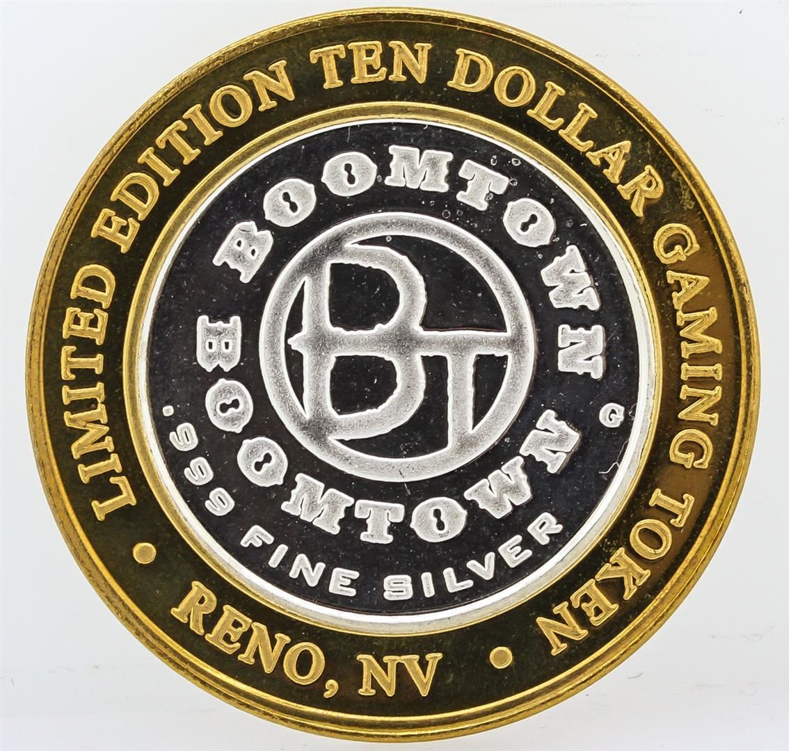 Boomtown Reno, NV $10 Casino Gaming Token .999 Fine Silver Limited Edition