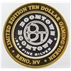 Image 1 : Boomtown Reno, NV $10 Casino Gaming Token .999 Fine Silver Limited Edition