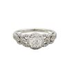 Image 2 : 14KT White Gold 0.94ctw Round Brilliant Cut Diamond Engagement Ring