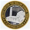 Image 2 : Flamingo Laughlin $10 Casino Gaming Token .999 Fine Silver Limited Edition