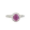 Image 2 : Platinum 1.38ct Rare Purple-Pink Sapphire and Diamond Ring GIA Appraised