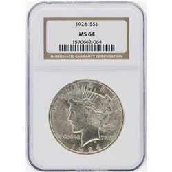 1924 NGC MS64 Peace Silver Dollar