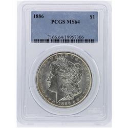 1886 Morgan Silver Dollar Coin PCGS Graded MS64