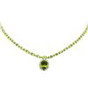 Image 1 : 14KT White Gold 31.28ctw Peridot and Diamond Necklace