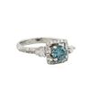 Image 1 : 14KT White Gold 1.63ct  Green-Blue Diamond Ring