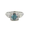 Image 2 : 14KT White Gold 1.63ct  Green-Blue Diamond Ring