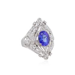 18KT White Gold 4.04ct Tanzanite and Diamond Ring