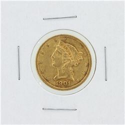 1901-S $5 XF Liberty Head Gold Coin