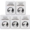 Image 1 : 5 Coin Set 2006-2008 and 2010-2011 Silver Eagle Coins NGC PF69 Ultra Cameo