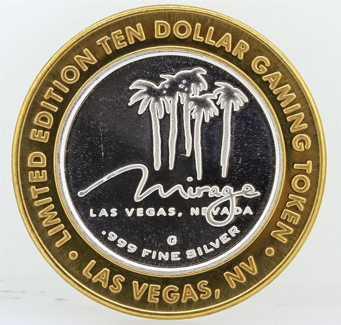 The Mirage Las Vegas 10 Casino Gaming Token .999 Fine Silver Limited
