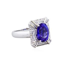 14KT White Gold 3.88ct Tanzanite and Diamond Ring