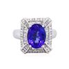 Image 2 : 14KT White Gold 3.88ct Tanzanite and Diamond Ring