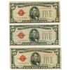 Image 1 : 1928F $5 Red Seal Note Lot of 3