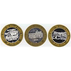 Lot of (3) Assorted  $10 Casino Gaming Token .999 Fine Silver Limited Edition