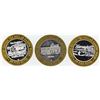 Image 1 : Lot of (3) Assorted  $10 Casino Gaming Token .999 Fine Silver Limited Edition