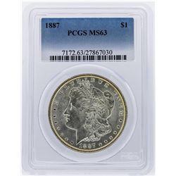 1887 Morgan Silver Dollar Coin PCGS Graded MS63