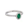 Image 1 : 14KT White Gold 0.45ct Emerald and Diamond Ring