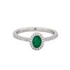 Image 2 : 14KT White Gold 0.45ct Emerald and Diamond Ring