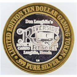 Riverside Resort Laughlin $10 Casino Gaming Token .999 Fine Silver Limited Editi