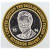 Image 2 : Riverside Resort Laughlin $10 Casino Gaming Token .999 Fine Silver Limited Editi