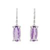 Image 1 : 14KT White Gold 8.00ctw Amethyst and Diamond Dangle Earrings